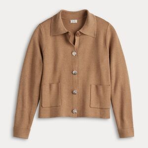 Jaclyn Smith Light Brown Knit Cardigan Small